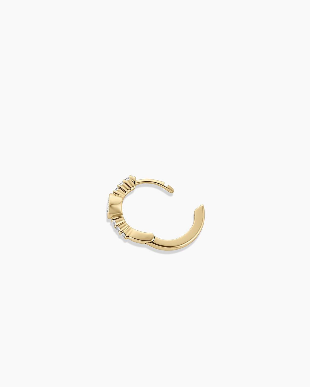 14K Lab Grown Diamond Circle Single Huggie
