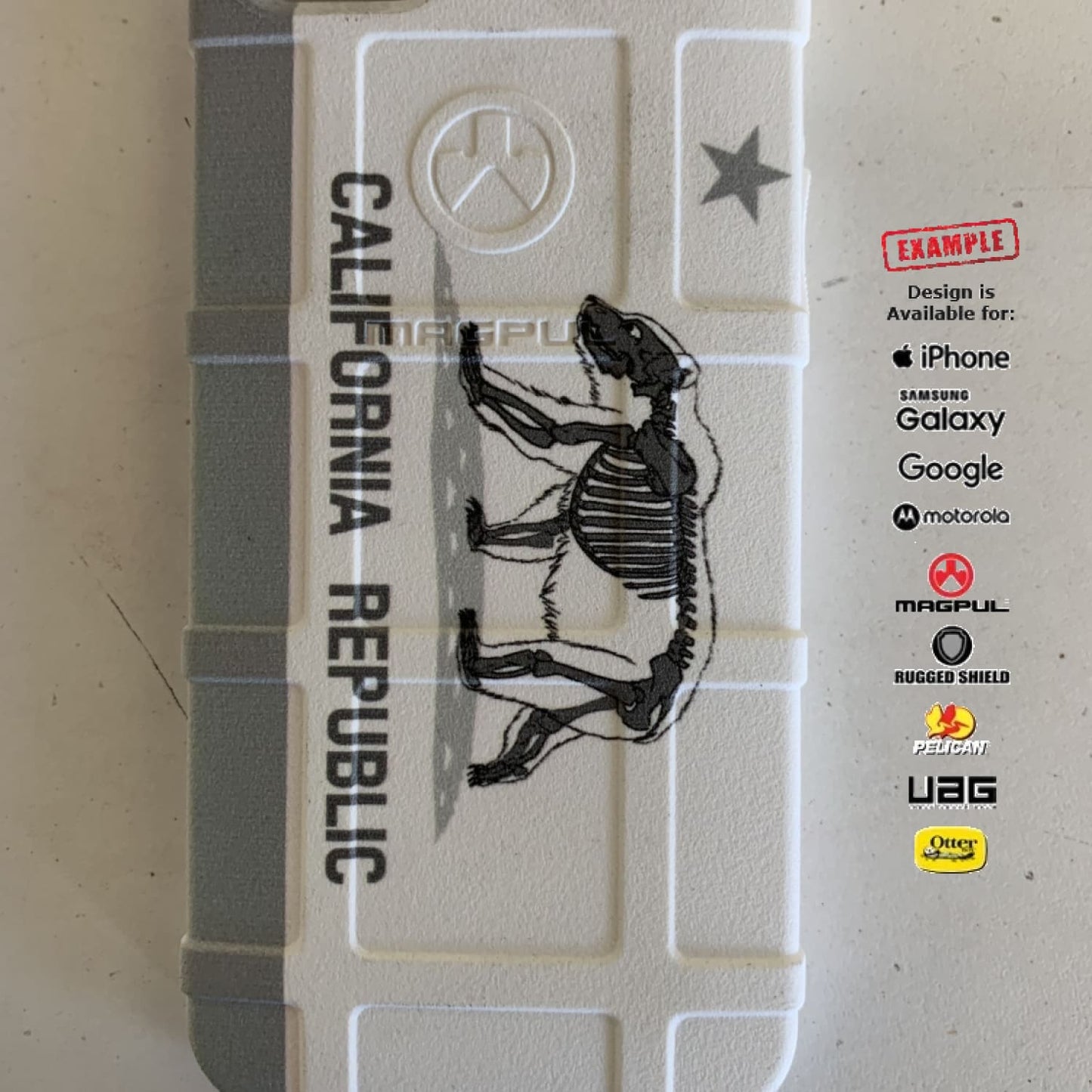 CLEARANCE - Magpul Industries Custom UV-Laser Printed Apple iPhone 5 iPhone 5S Only BLACK /GRAY CALI FLAG EGO126