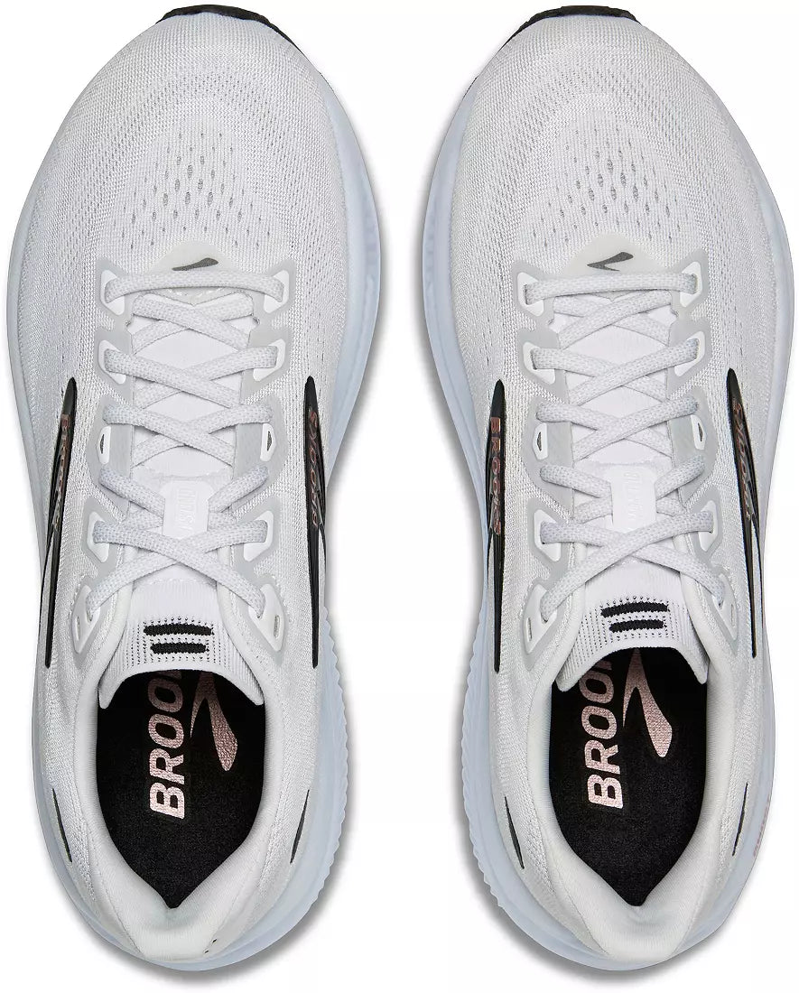 Brooks Women's Ghost 18 (Wide) - White/Black/Rose Gold
