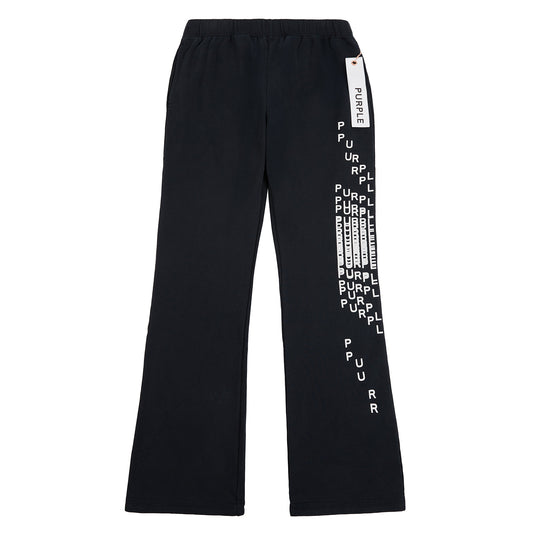 Cracked Puzzle Flared Sweatpant | Black