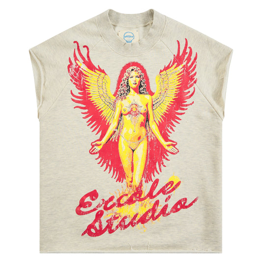 Angel Crew Sleeveless Tee | Natural Heather