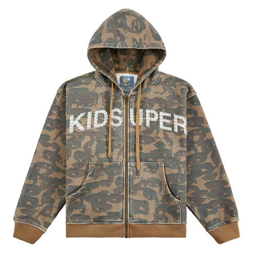 Face Camo Hoodie | Green