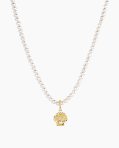 Shell Pearl Charm Necklace