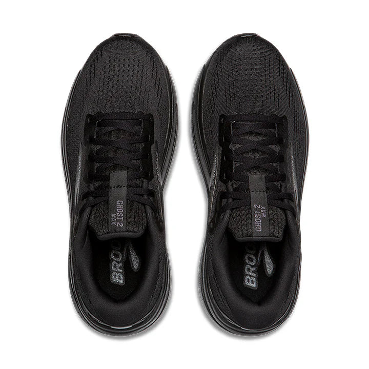 Brooks Mens Ghost Max 2 Wide- Black/Black/Ebony (1104311D020)