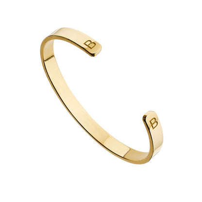 Gold Thick Engraved Bangle