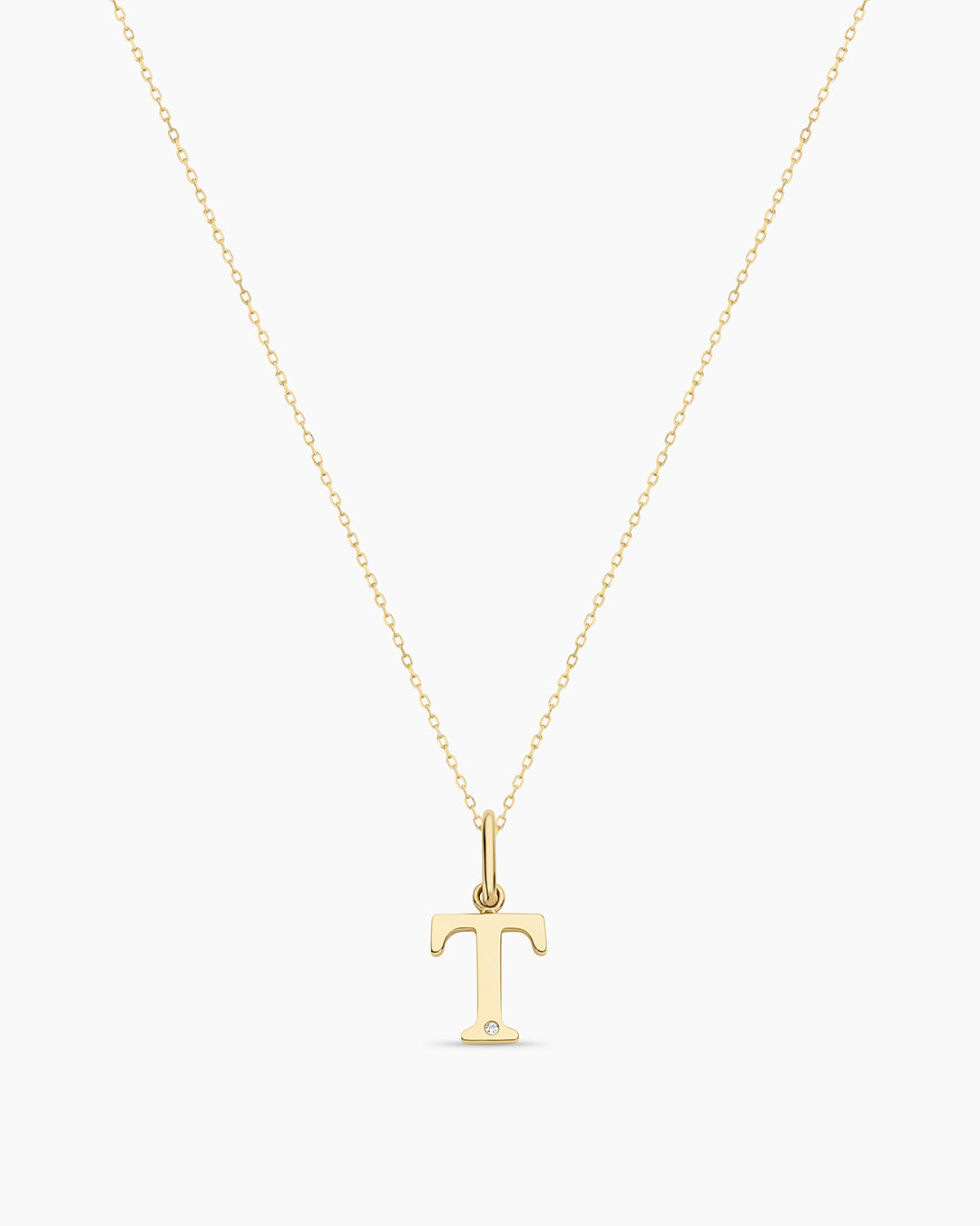 14K Diamond Vintage Alphabet Charm Necklace