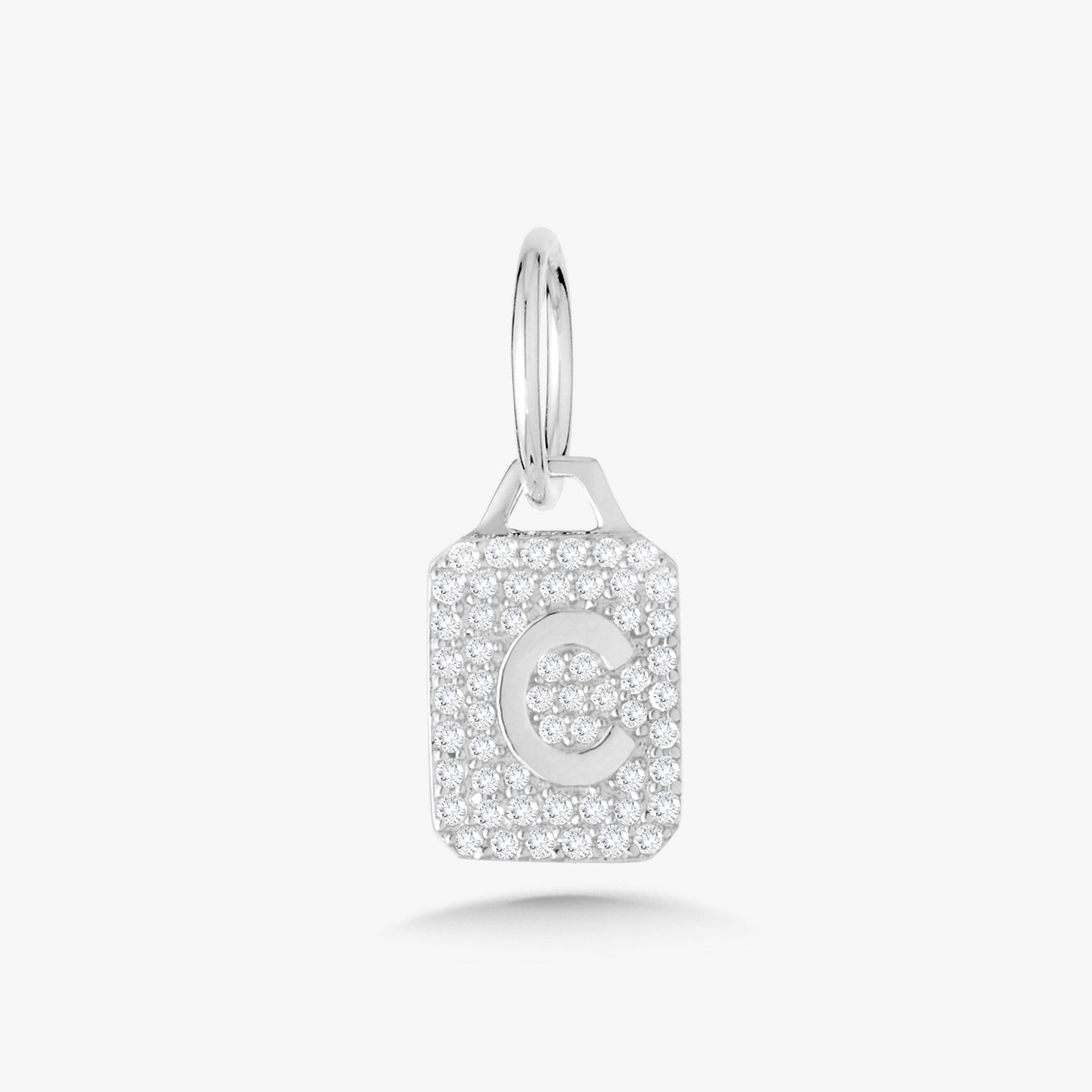 Mini Pave Diamond Initial Charm
