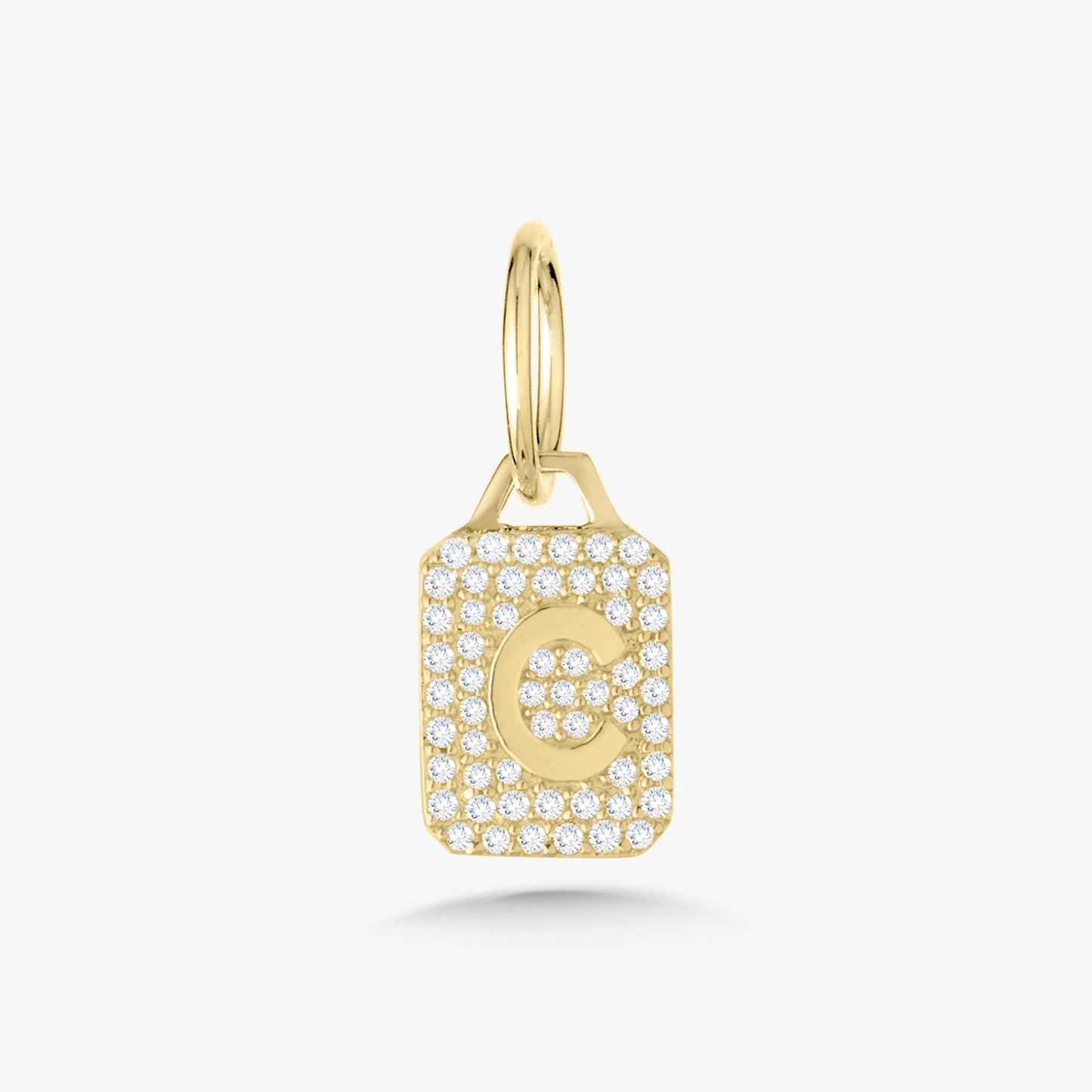 Mini Pave Diamond Initial Charm
