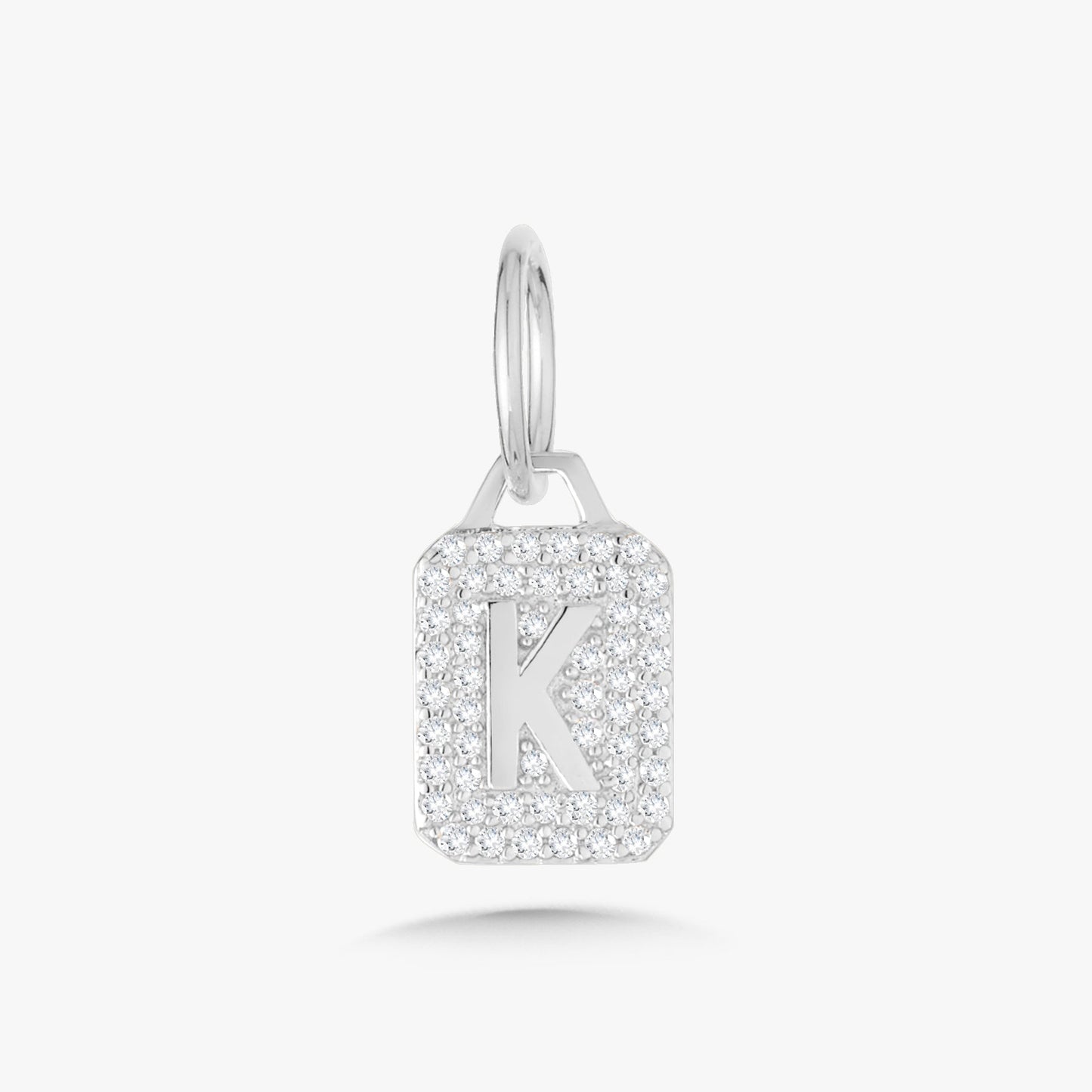 Mini Pave Diamond Initial Charm