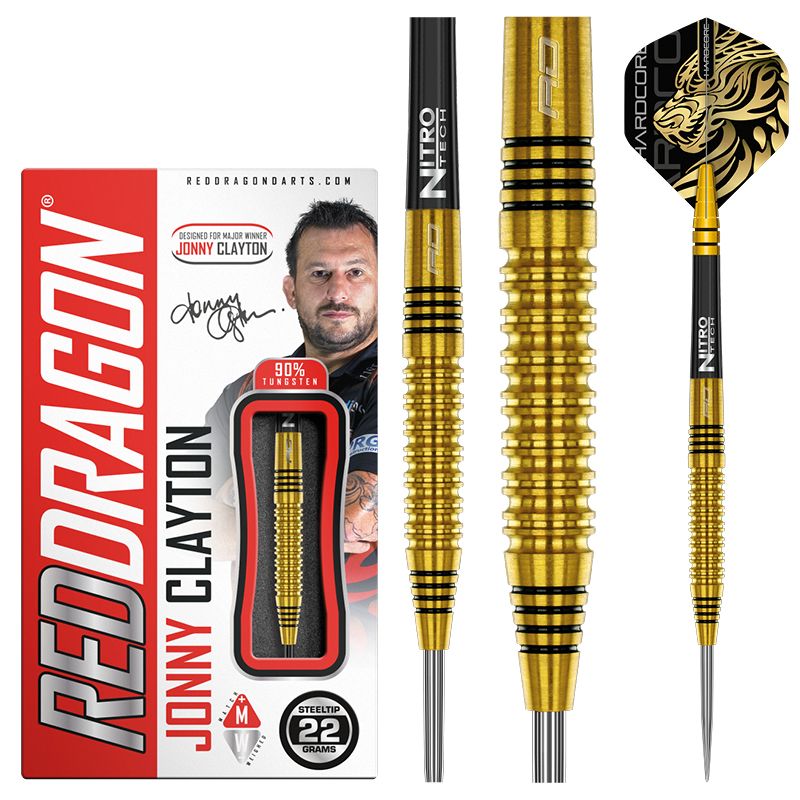 RED DRAGON - Jonny Clayton Gold Darts - 90% Tungsten - 22g