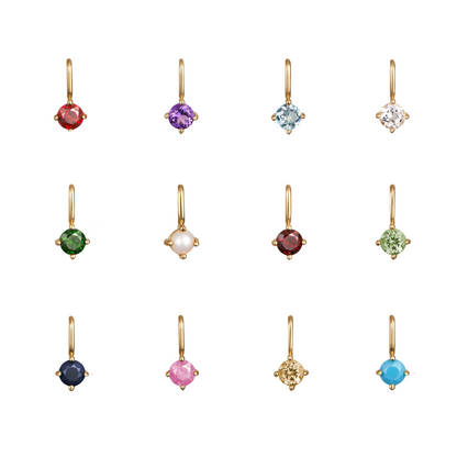 Gold Small Individual Birthstone Charm