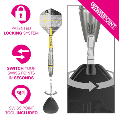 TARGET - 25g - Scott Williams G2 SP Steel Tip Darts - 90% Tungsten