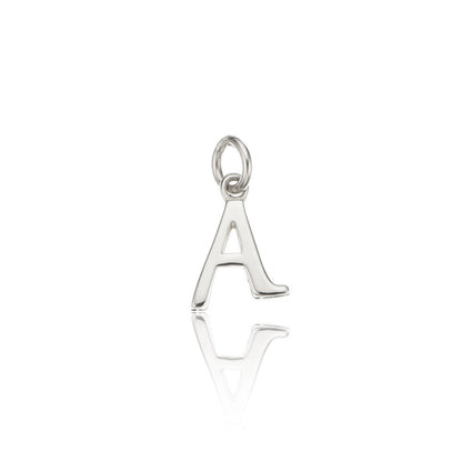 Solid White Gold Individual Curve Initial Charm