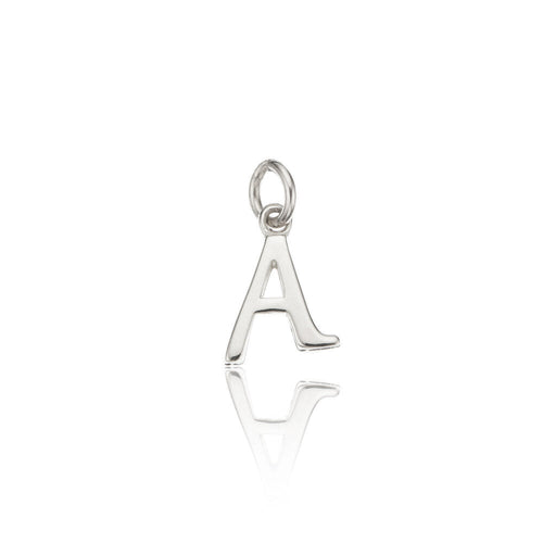 Solid White Gold Individual Curve Initial Charm